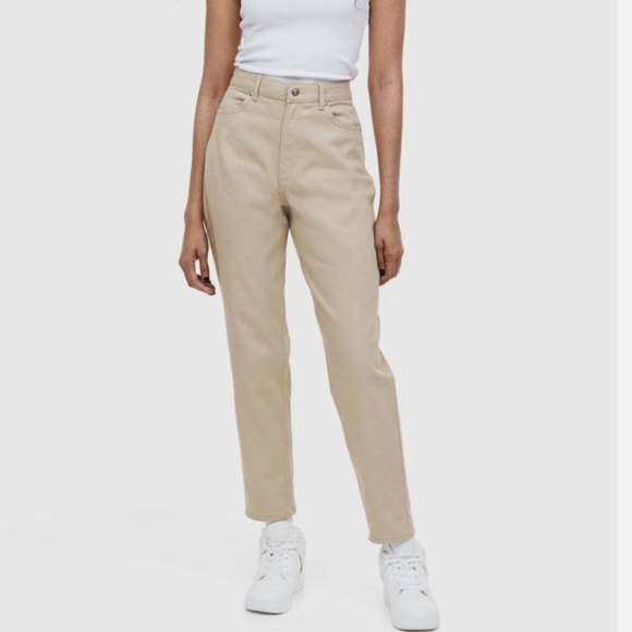 H&M Mom Loose Fit Biege Jean , size 4 - Picture 1 of 10